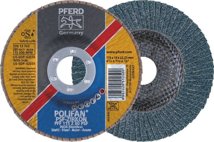 PFERD GP POLIFAN 100 X 16MM Z80 GRIT